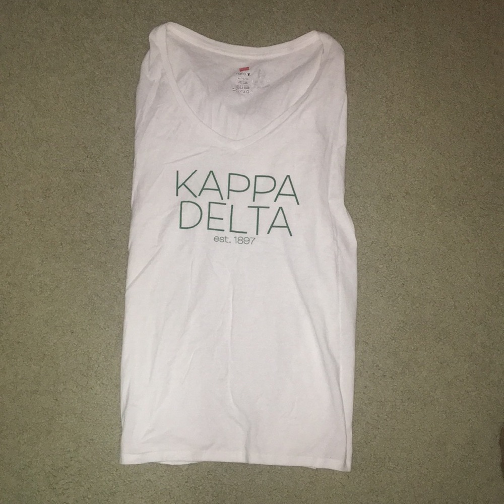 White kappa delta v neck
